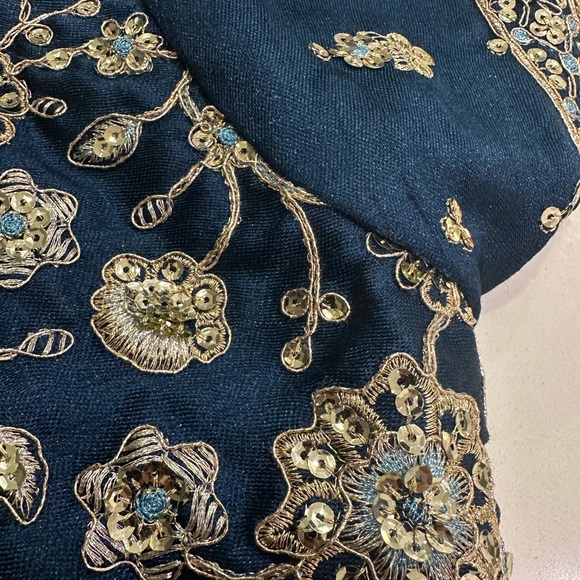 Blue and Gold Lehenga - size small - Picture 9 of 11